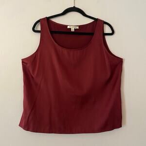 St. John Burgundy Red Sleeveless Blouse Tank Glam Dog Show Women's size XL